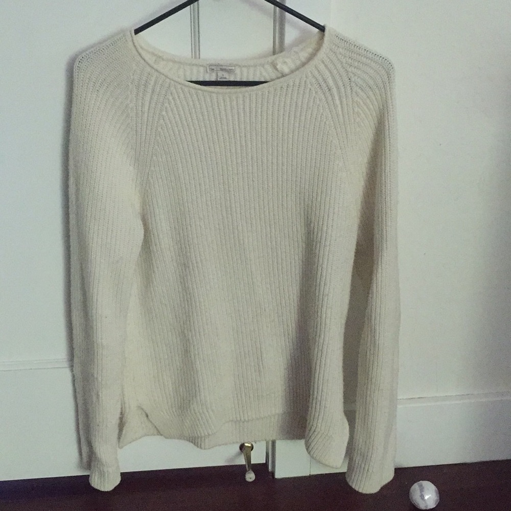 White large gap sweater very cozy!